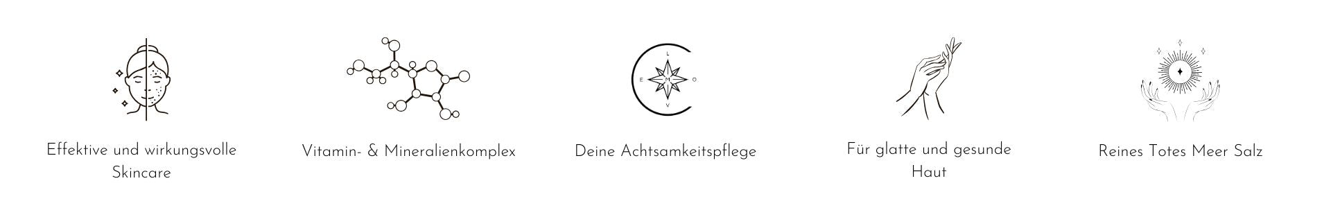 effektive und wirkungsvolle skincare, vitamin und mineralienkomplex, für glatte und weiche haut, reines totes meer salz